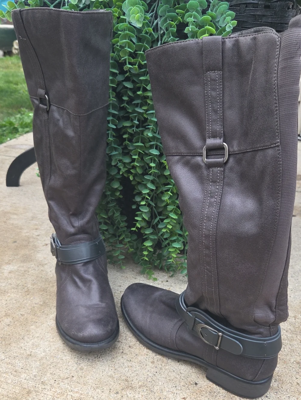 Salvador Size 9.5M Womens Tall Riding Boots in Gray